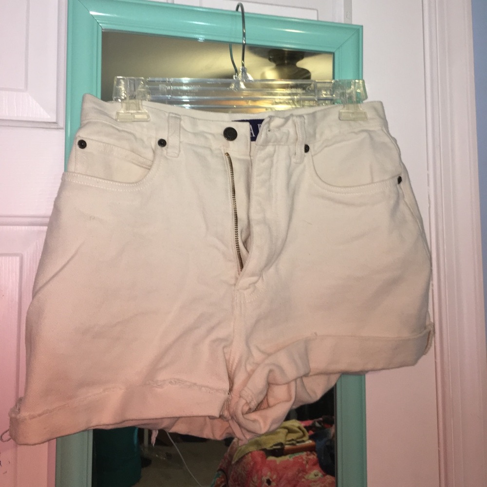 White Jean  Cut Gap Shorts